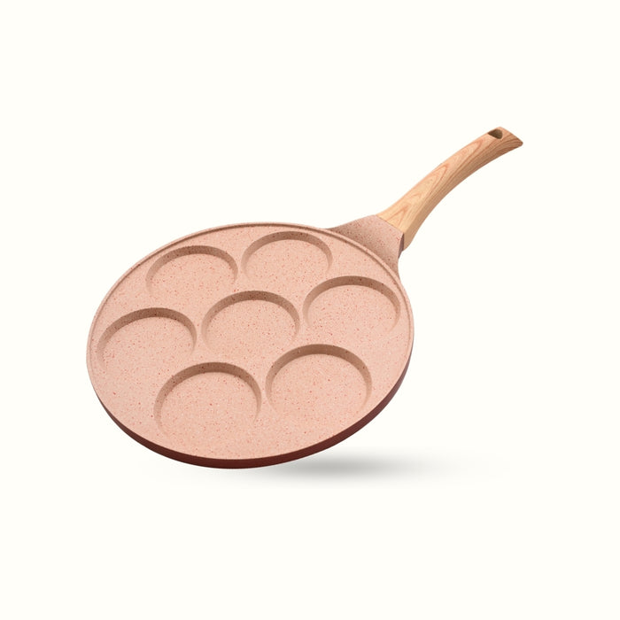 Butter Scotch Die Cast Non-Stick Triumph Tikki/Cake Pan/Mini Uttappam Tawa 7 Cavity, Induction Base