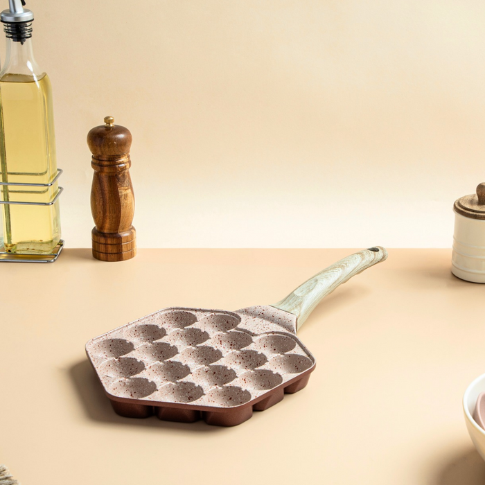 Butter Scotch Die Cast Non Stick (Triumph series) Hexa Appe/Muffin Pan, Induction Base