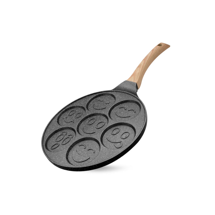 Hard Rock Die Cast Non Stick (Triumph series) Smiley Tawa 7 cavity, Induction Base