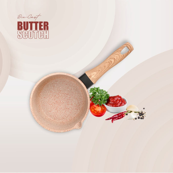 Butter Scotch Die Cast Non Stick Sauce Pan 16cm Dia, 1.4 Liters, Induction Base