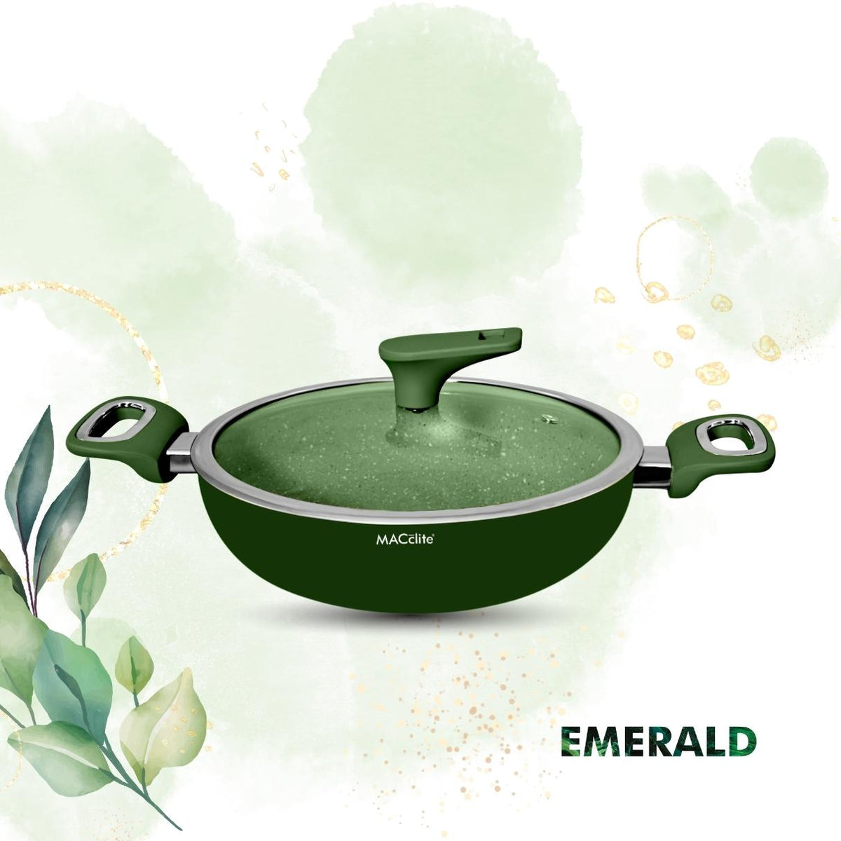 Belgique, Kitchen, Belgique 1 Piece Nonstick Aluminum Cookware Set  Emerald Green Glass Lids