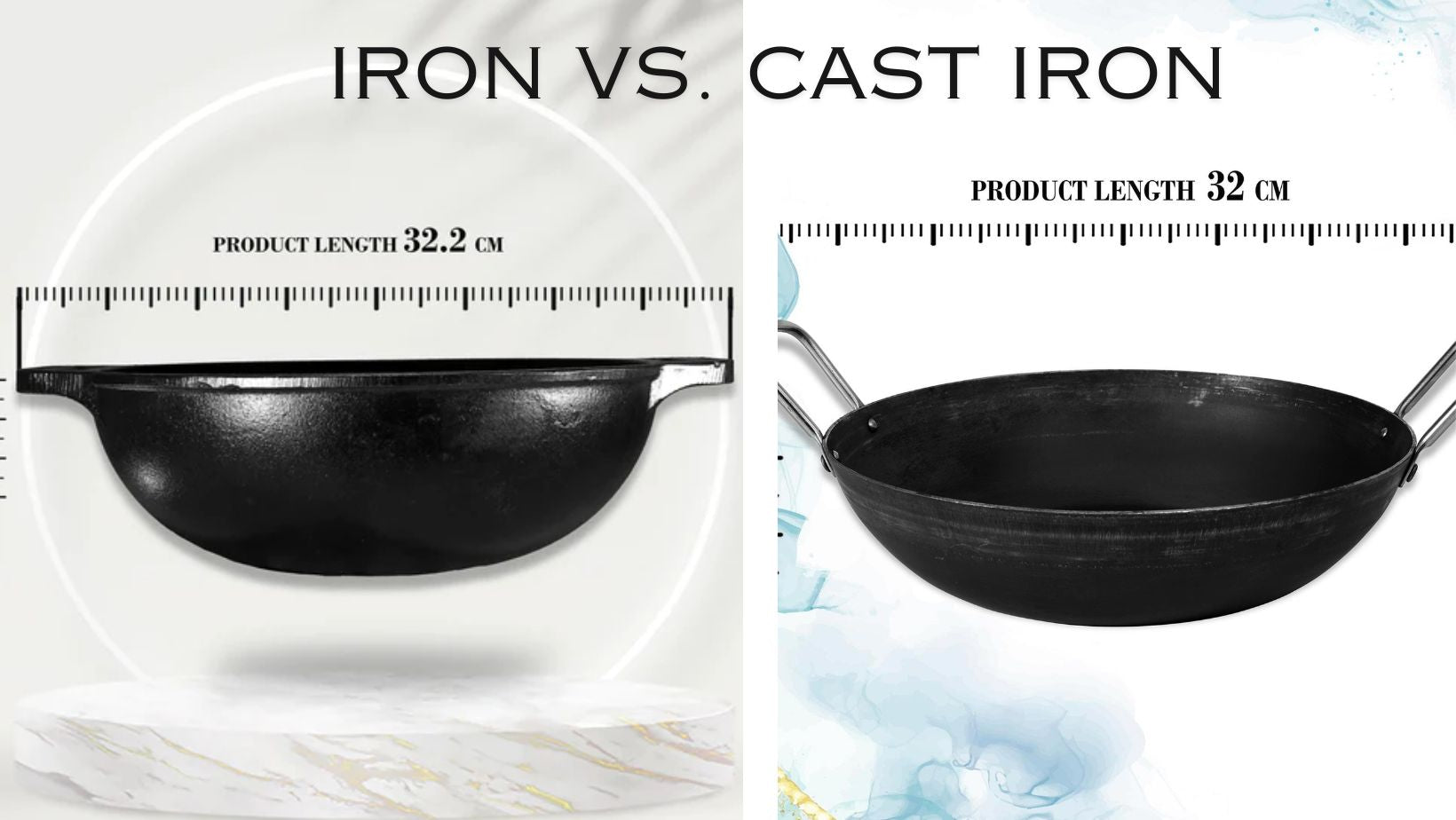 Iron vs. Cast Iron Kitchenware - Differences, Benefits, and Uses