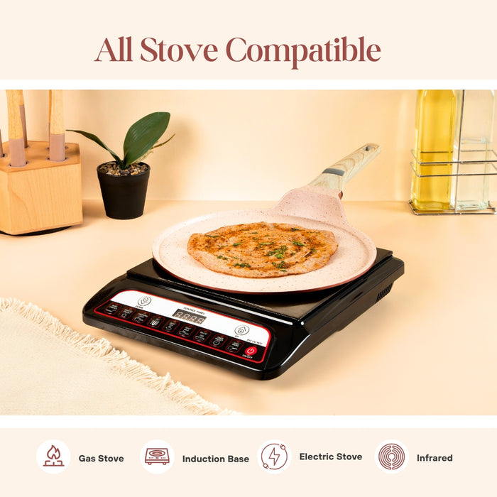 Butter Scotch Die Cast Non Stick Triumph Flat Tawa 24cm Dia, Induction Base