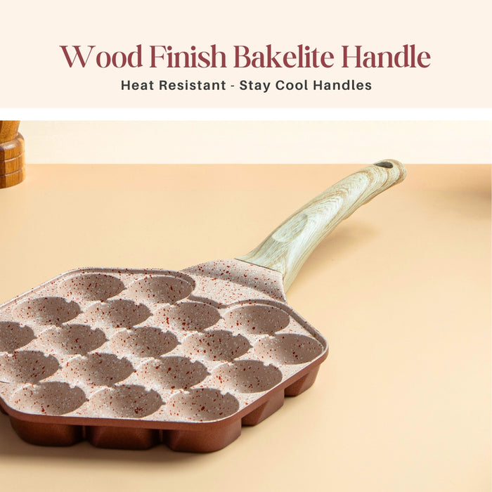 Butter Scotch Die Cast Non Stick  (Triumph series) Hexa Appe/Muffin Pan, Induction Base