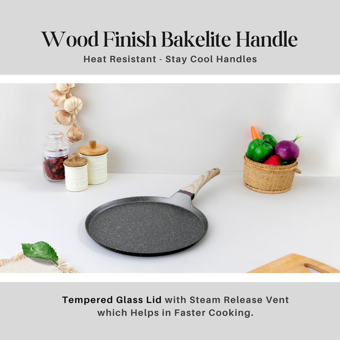 Hard Rock Die Cast Non Stick D'lite Tawa 30cm Dia,  Induction Base