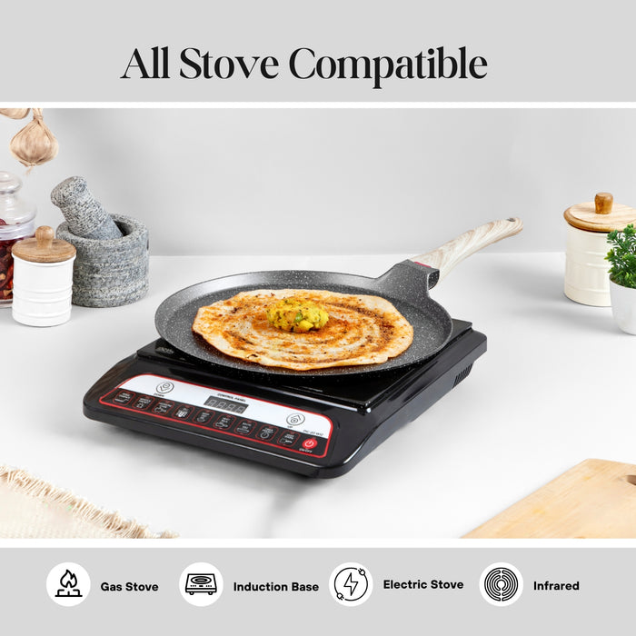 Hard Rock Die Cast Non Stick D'lite Tawa 30cm Dia,  Induction Base