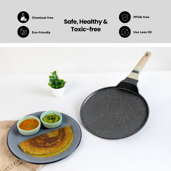 Hard Rock Die Cast Non Stick Triumph Flat Tawa 24cm Dia, Induction Base