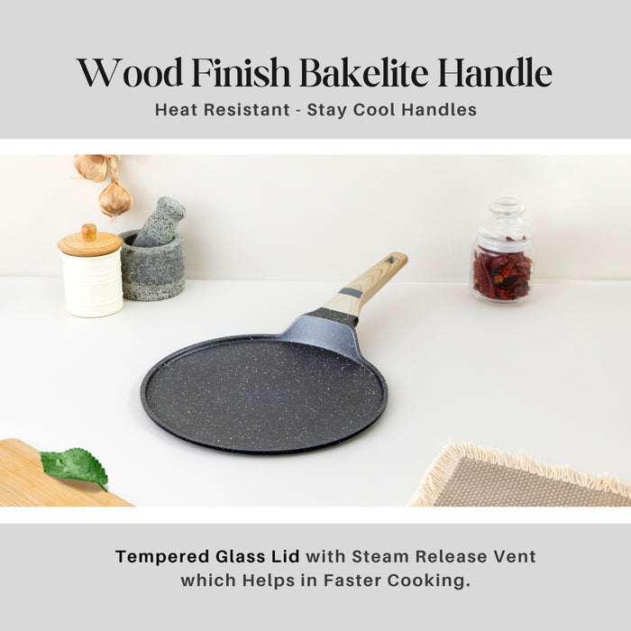 Hard Rock Die Cast Non Stick Triumph Flat Tawa 24cm Dia, Induction Base