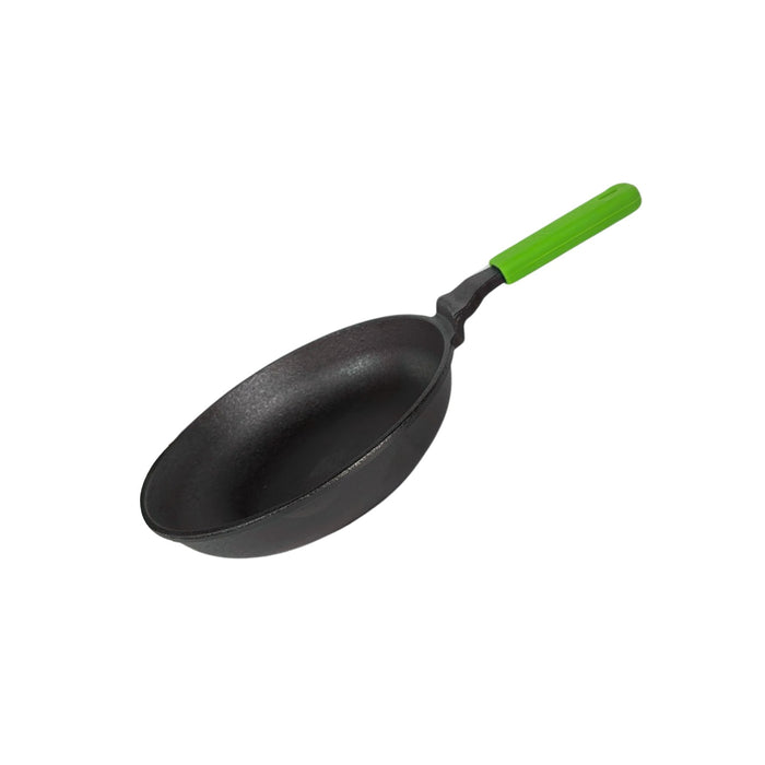 Ironium Cast Iron Pre-Seasoned Frying Pan 20 cm With Long Handle and Silicone Grip