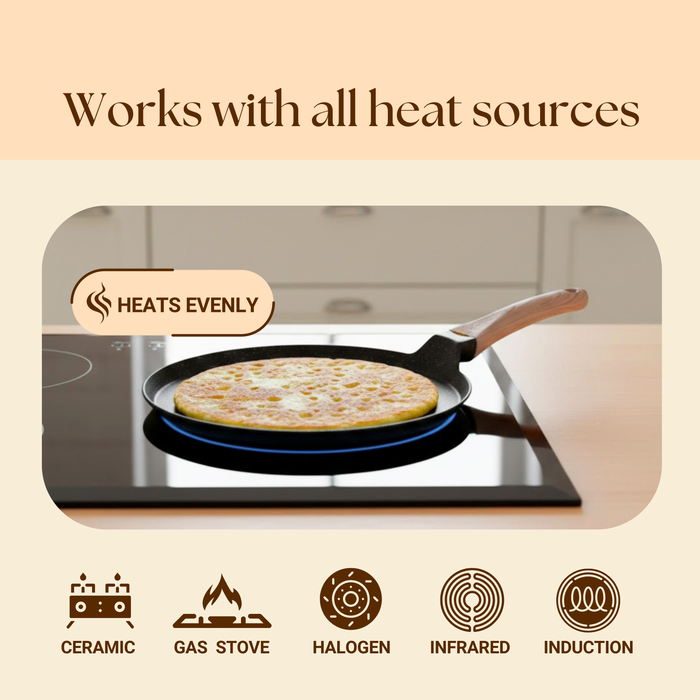 Hard Rock Die Cast Non Stick D'lite Tawa,  Induction Base
