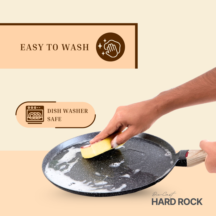 Hard Rock Die Cast Non Stick D'lite Tawa,  Induction Base