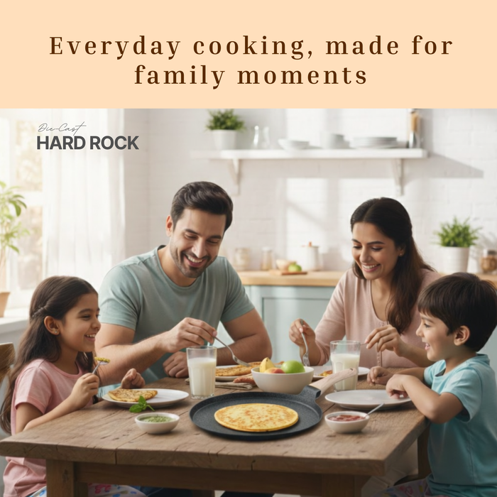Hard Rock Die Cast Non Stick D'lite Tawa,  Induction Base