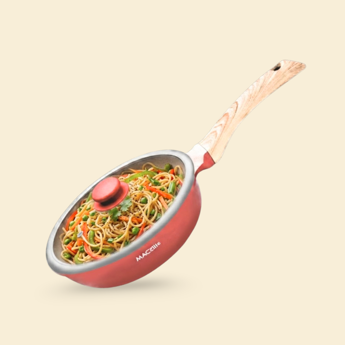 Butter Scotch Die Cast Non Stick Fry Pan with Glass Lid, Induction Base