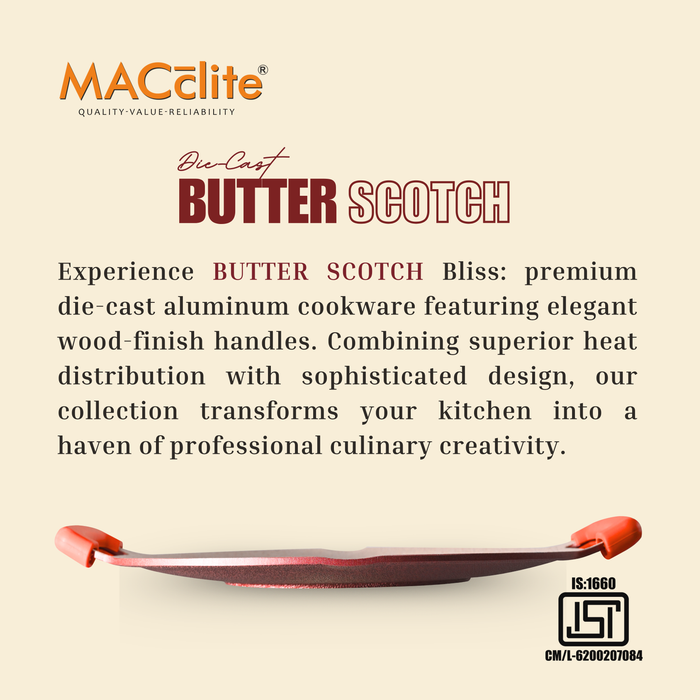 Butter Scotch Die Cast Non Stick Triumph Concave Tawa, Induction Base