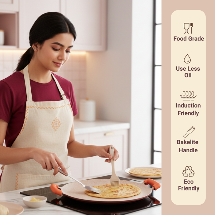 Butter Scotch Die Cast Non Stick Triumph Concave Tawa, Induction Base