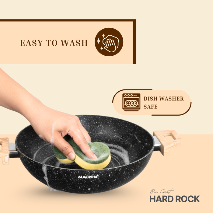 Hard Rock Die Cast Non Stick Triumph Kadai, Induction Base