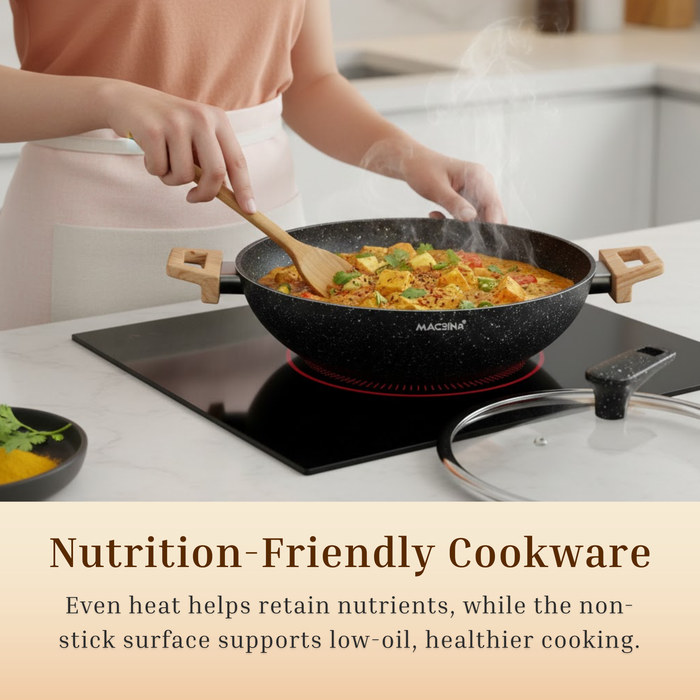 Hard Rock Die Cast Non Stick Triumph Kadai, Induction Base