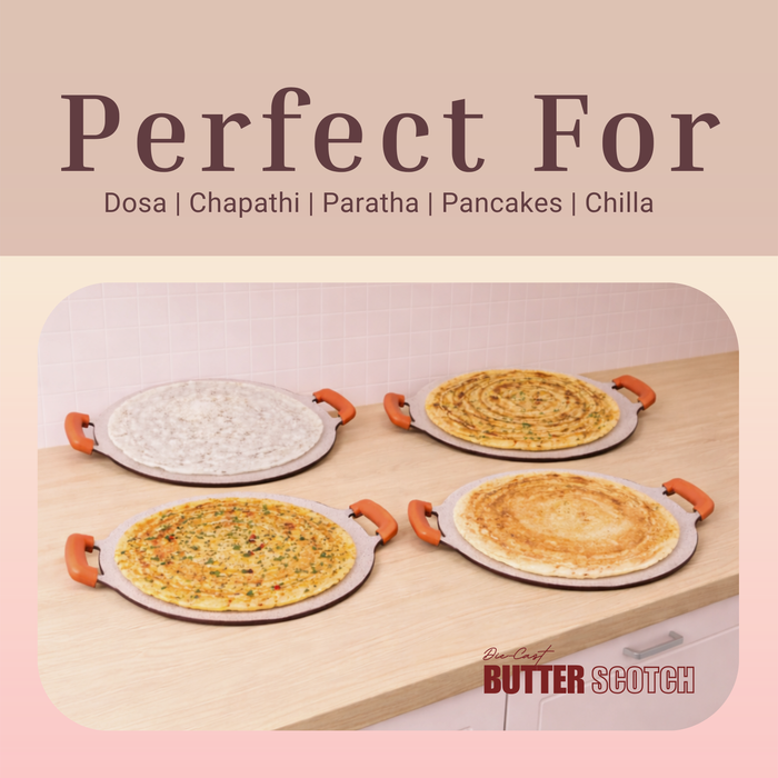 Butter Scotch Die Cast Non Stick Triumph Concave Tawa, Induction Base
