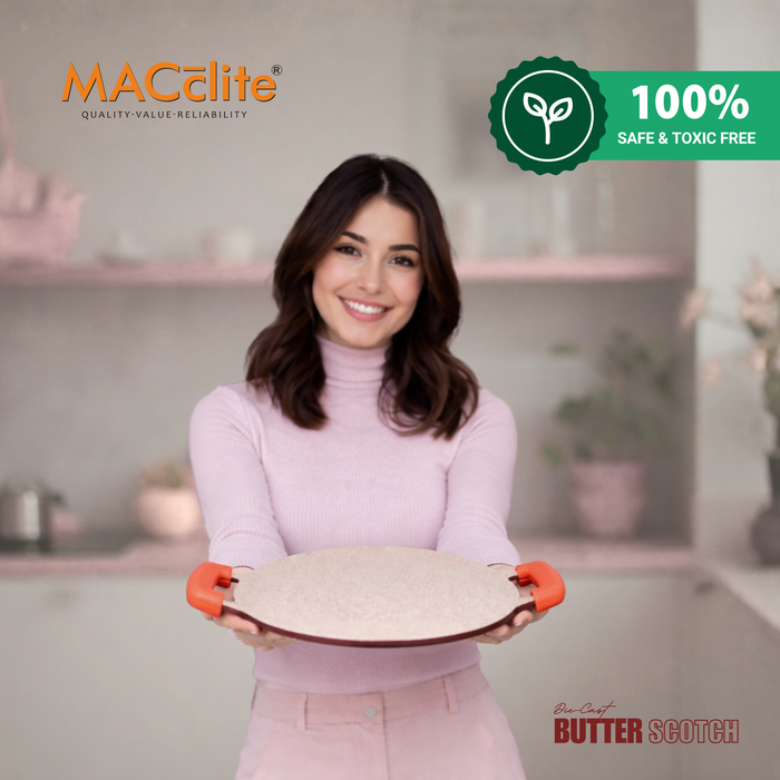 Butter Scotch Die Cast Non Stick Triumph Concave Tawa, Induction Base