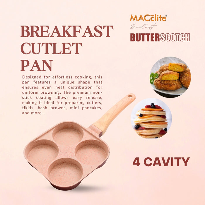 Butter Scotch Die Cast Non-Stick IB Triumph Breakfast Cutlet Pan Tawa 4 Cavity