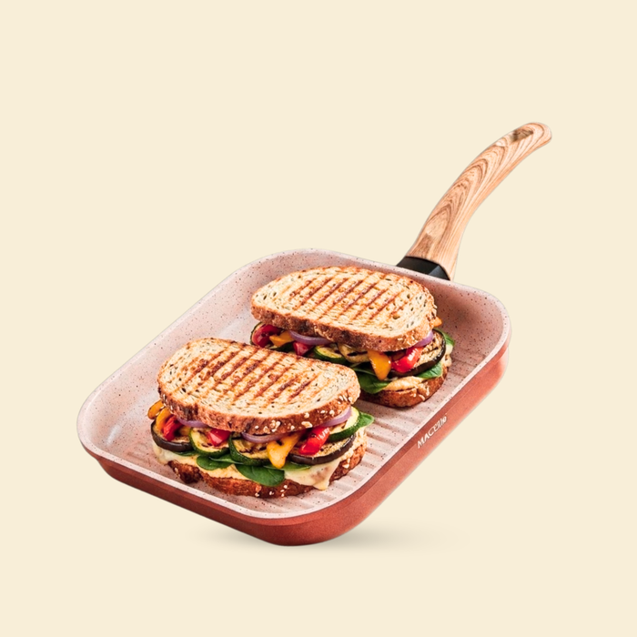 Butter Scotch Die Cast Non Stick Square Grill Pan 26 cm Dia, 2.2 Liters, Induction Base