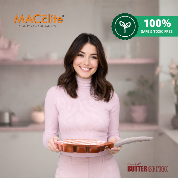 Butter Scotch Die Cast Non Stick  (Triumph series) Hexa Appe/Muffin Pan 18 cavity, Induction Base