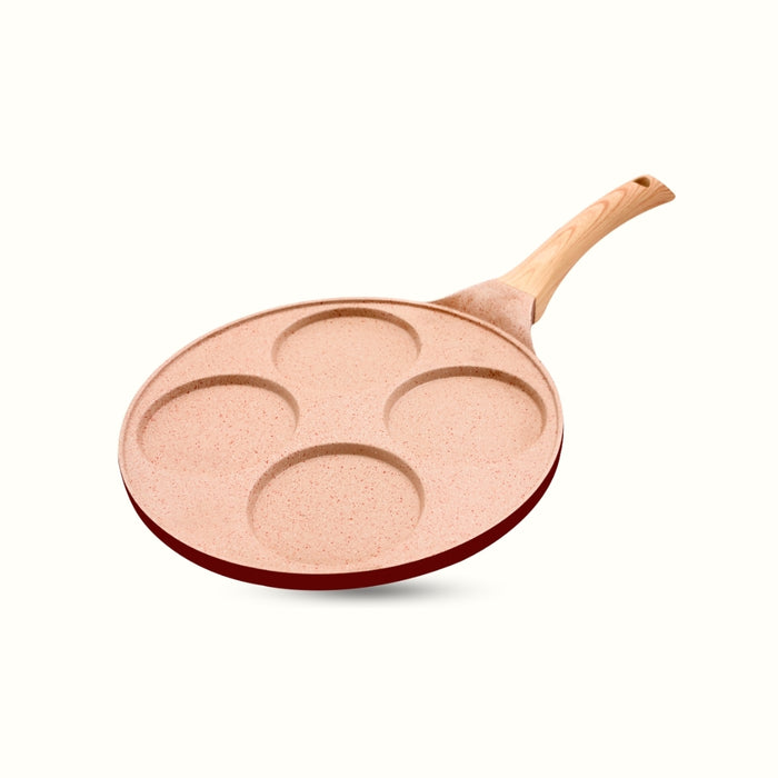Butter Scotch Die Cast Non-Stick Triumph Tikki/Cake Pan/Mini Uttappam Tawa 4 Cavity, Induction Base