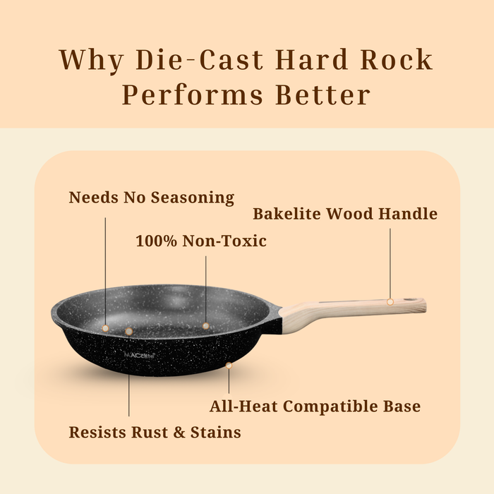 Hard Rock Die Cast Non Stick Triumph Fry Pan, Induction Base