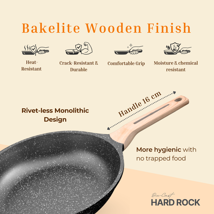 Hard Rock Die Cast Non Stick Triumph Fry Pan, Induction Base