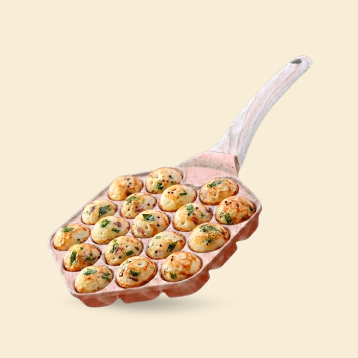 Butter Scotch Die Cast Non Stick  (Triumph series) Hexa Appe/Muffin Pan 18 cavity, Induction Base