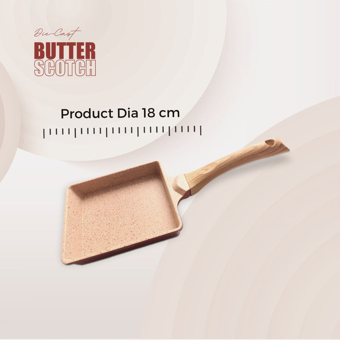 Butter Scotch Die Cast Non Stick Mini Square Frying Pan 18cm Dia, 850Milliliter, Induction Base