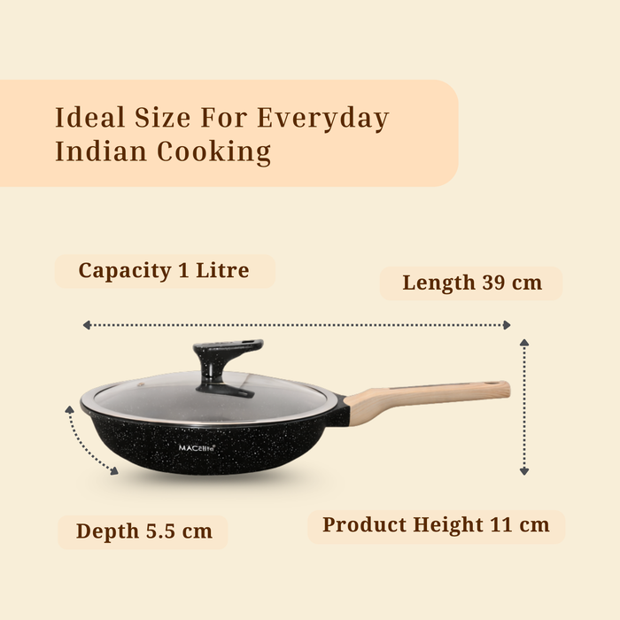 Hard Rock Die Cast Non Stick Triumph Fry Pan With Glass Lid, Induction Base