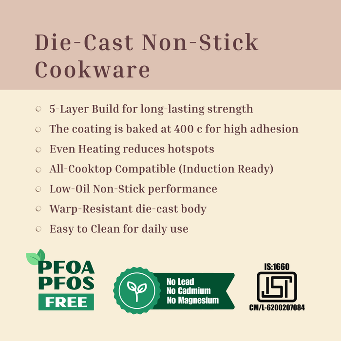 Butter Scotch Die Cast Non-Stick Triumph Tikki/Cake Pan/Mini Uttappam Tawa 7 Cavity, Induction Base