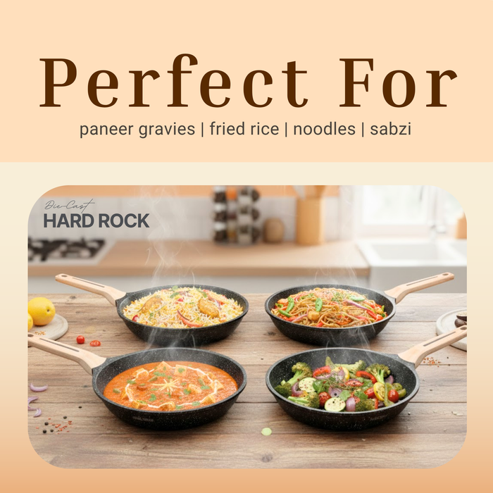 Hard Rock Die Cast Non Stick Triumph Fry Pan With Glass Lid, Induction Base