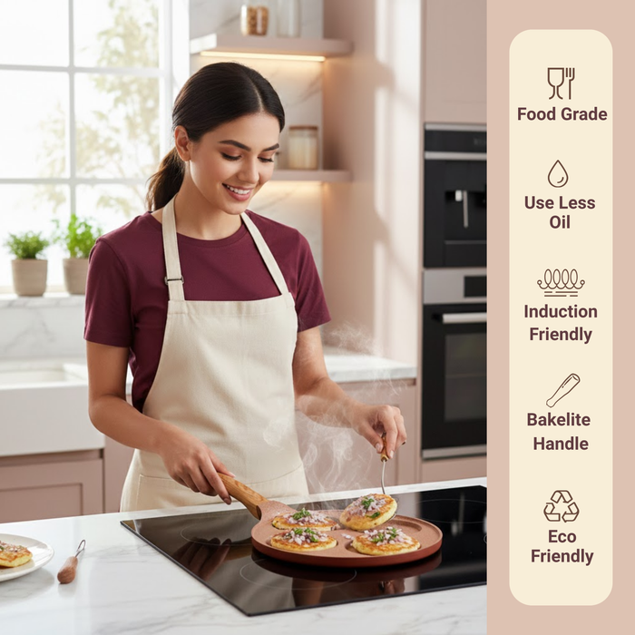 Butter Scotch Die Cast Non-Stick Triumph Tikki/Cake Pan/Mini Uttappam Tawa 4 Cavity, Induction Base