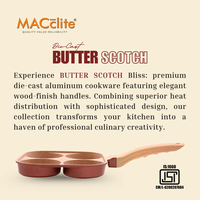 Butter Scotch Die Cast Non-Stick IB Triumph Breakfast Cutlet Pan Tawa 4 Cavity