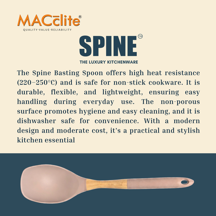 Butter Scotch Silicone Wooden Basting Spoon