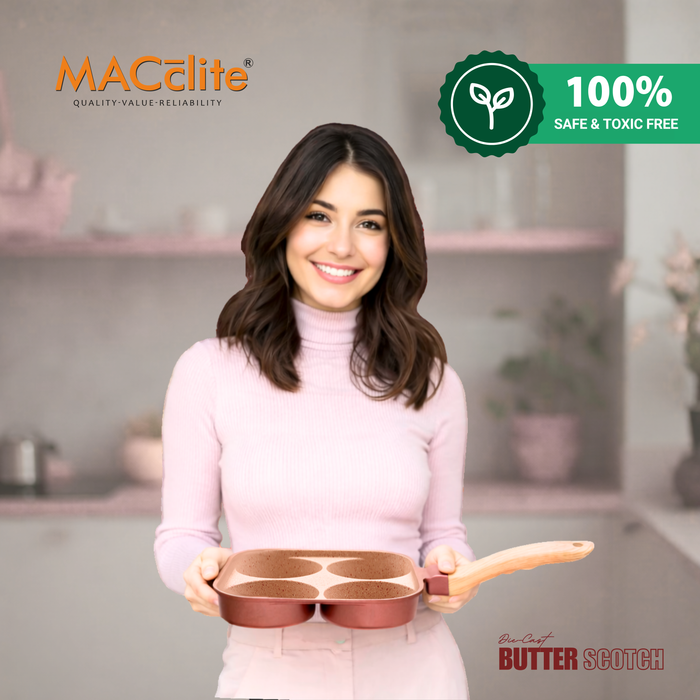 Butter Scotch Die Cast Non-Stick IB Triumph Breakfast Cutlet Pan Tawa 4 Cavity