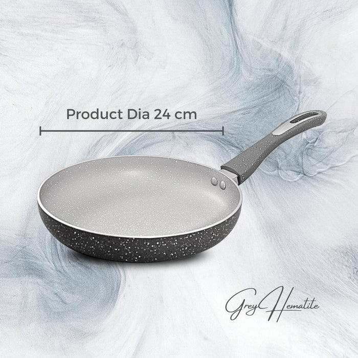 Grey Hematite Non Stick Frying Pan, 24cm Dia, 1.8 Liters, Induction Base