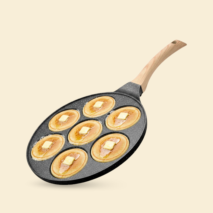 Hard Rock Die Cast Non Stick  (Triumph series) Smiley Tawa 7 cavity, Induction Base