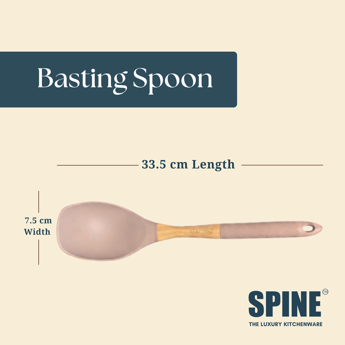 Butter Scotch Silicone Wooden Basting Spoon