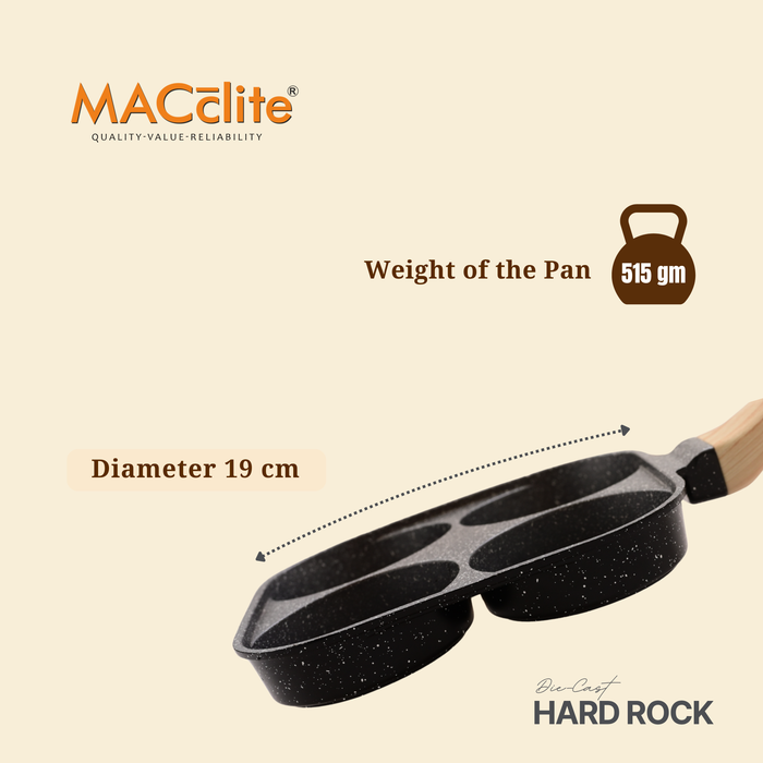 Hard Rock Die Cast Non-Stick IB Triumph Breakfast Cutlet Pan Tawa 4 Cavity