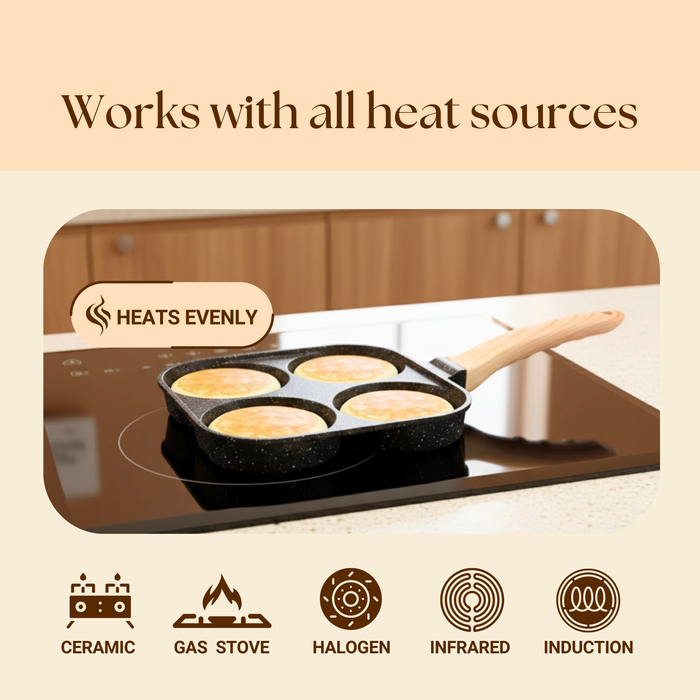 Hard Rock Die Cast Non-Stick IB Triumph Breakfast Cutlet Pan Tawa 4 Cavity