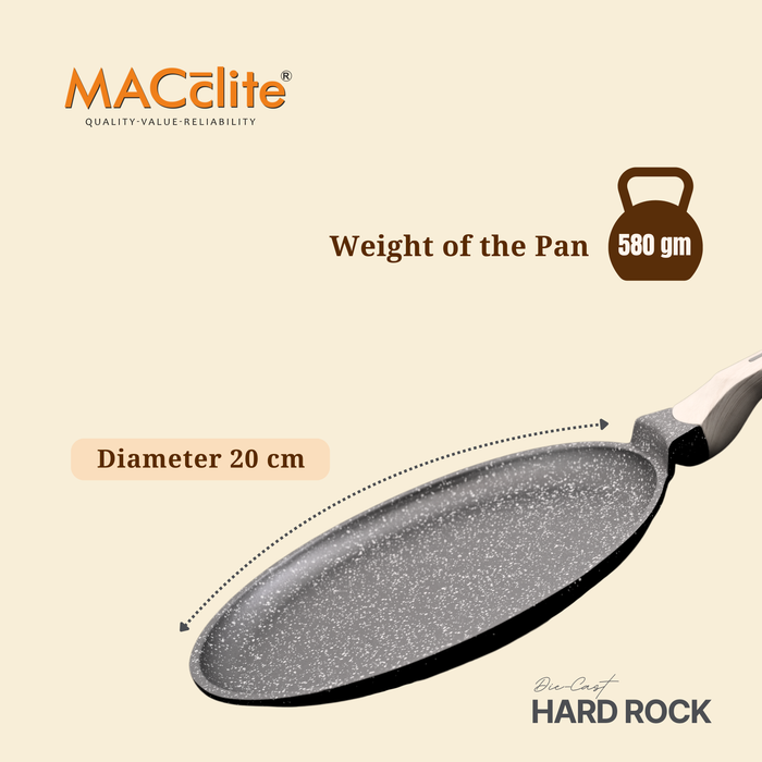 Hard Rock Die Cast Non Stick Triumph Tawa, Induction Base