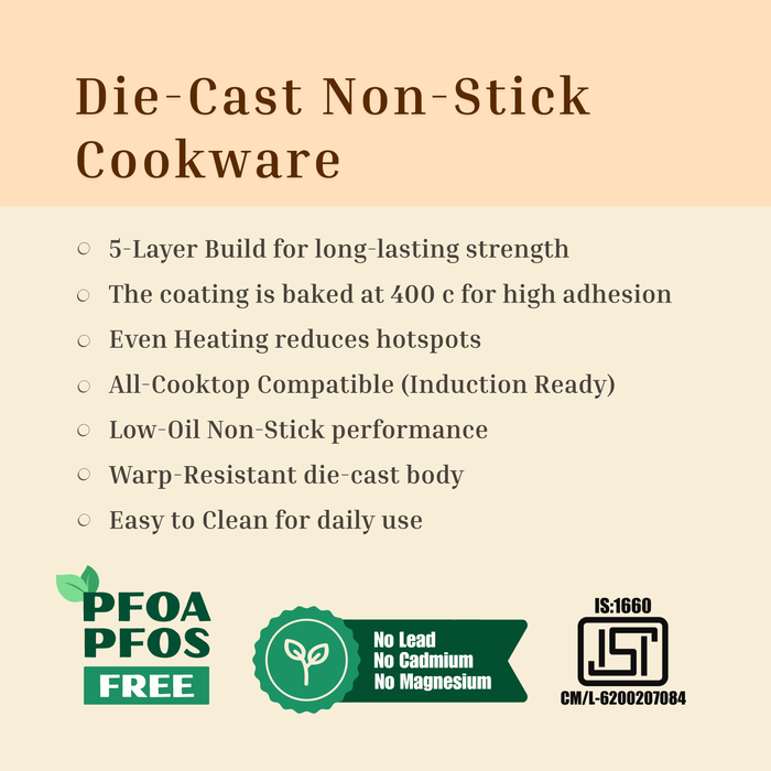Hard Rock Die Cast Non-Stick IB Triumph Breakfast Cutlet Pan Tawa 4 Cavity