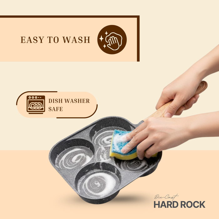 Hard Rock Die Cast Non-Stick IB Triumph Breakfast Cutlet Pan Tawa 4 Cavity