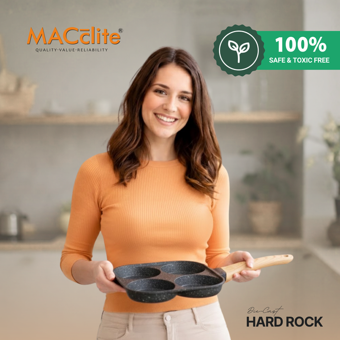 Hard Rock Die Cast Non-Stick IB Triumph Breakfast Cutlet Pan Tawa 4 Cavity