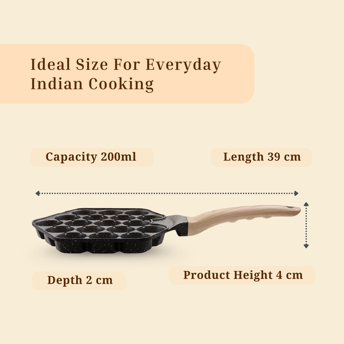 Hard Rock Die Cast Non Stick  (Triumph series) Hexa Appe/Muffin Pan 18 cavity, Induction Base