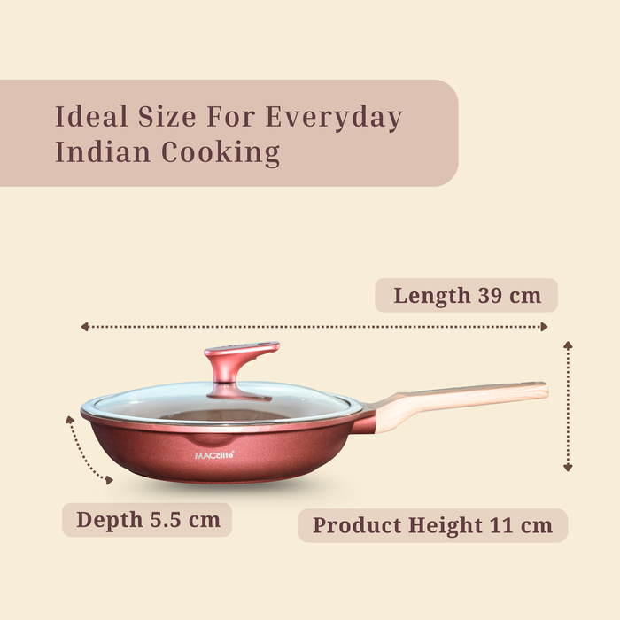Butter Scotch Die Cast Non Stick Triumph Frying Pan with galss lid,  Induction Base