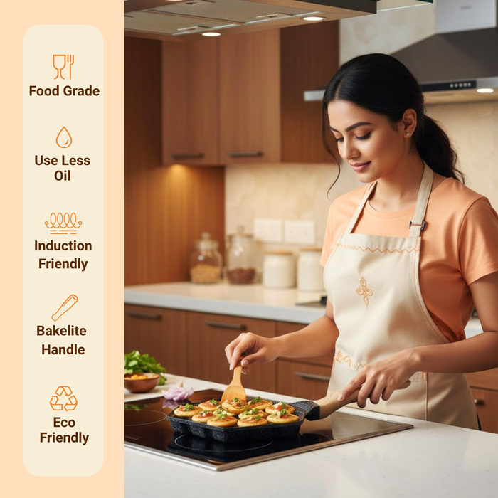 Hard Rock Die Cast Non Stick  (Triumph series) Hexa Appe/Muffin Pan 18 cavity, Induction Base
